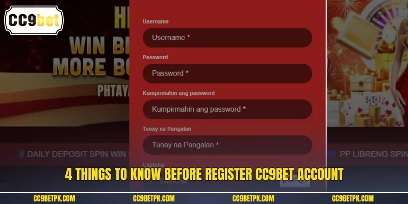 4 things to know before register CC9bet account