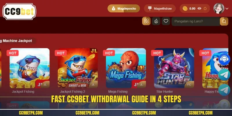 Fast CC9bet withdrawal guide in 4 steps