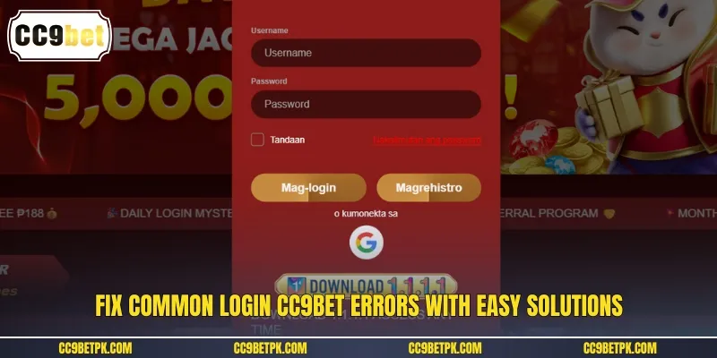 Fix common login CC9bet errors with easy solutions
