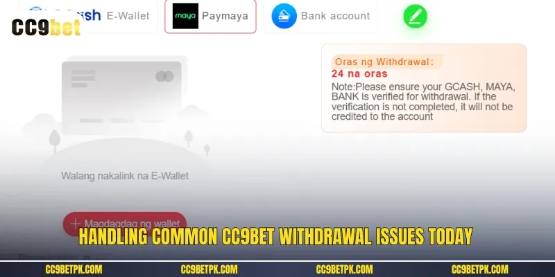 Handling common CC9bet withdrawal issues today 