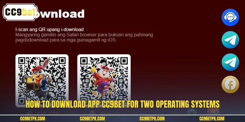 How to download app CC9bet for two operating systems