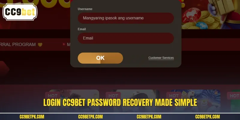 Login CC9bet password recovery made simple